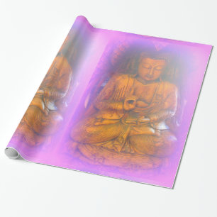Cadeau papier d'emballage serene purple aura assise boudd