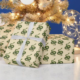 Cadeau Papier d'emballage Serpent Vert