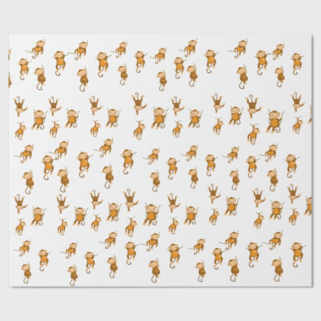 Cadeau Papier d'emballage Singe Business (Plat)