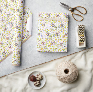 Cadeau Papier d'emballage Souris Fromage Jaune Étoiles Ca