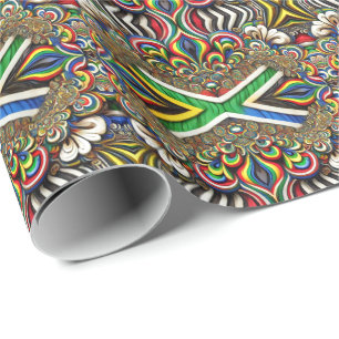 Cadeau Papier d'emballage spécial aux couleurs sud-africa