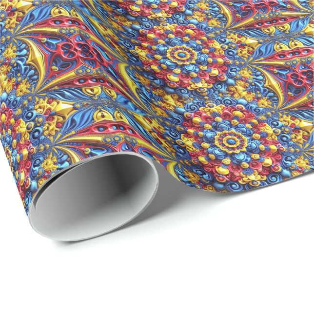 Cadeau Papier d'emballage spécial avec couleurs roumaines (Coin rond)