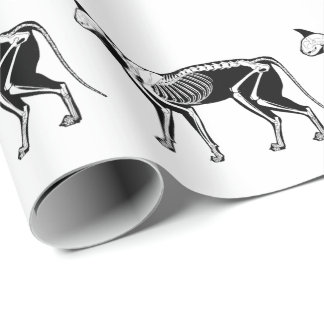 Cadeau Papier d'emballage squelettique de silhouette de