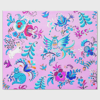 Cadeau Papier d'emballage style Folk pour le meilleur cad