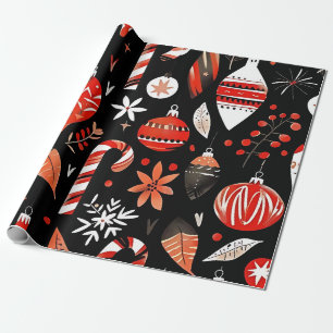 Cadeau Papier d'emballage sucre de canne et ornement