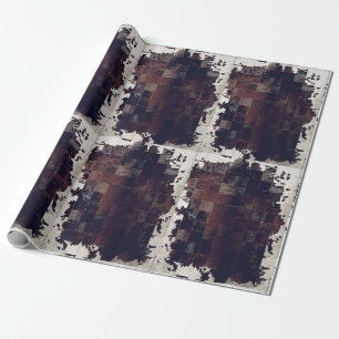 Cadeau Papier d'emballage Tan White Cowhide