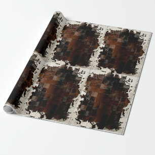 Cadeau Papier d'emballage Tan White Cowhide