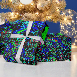 Cadeau Papier d'emballage texture de gloire bleue, joie b