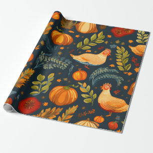 Cadeau Papier d'emballage thématique Thanksgiving