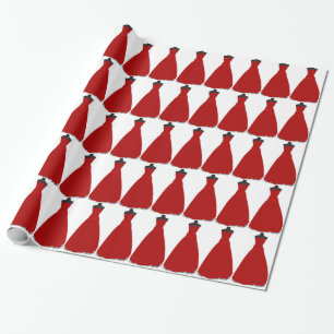 Cadeau Papier d'emballage thème robe rouge