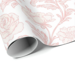 Cadeau Papier d'emballage toile florale rose