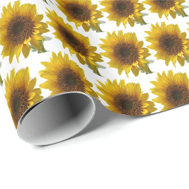 Cadeau Papier d'emballage Tournesol (Coin rond)