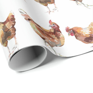 Cadeau Papier d'emballage - Trois poulets d'élevage