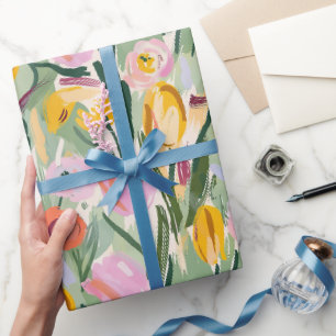 Cadeau Papier d'emballage Tulipe & Tournesol Floral Peint