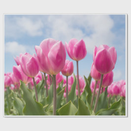 Cadeau Papier d'emballage Tulipes Roses