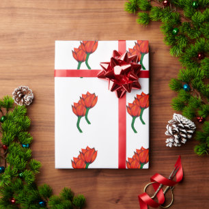 Cadeau Papier d'emballage Tulipes Rouges