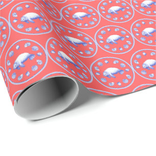 Cadeau Papier d'emballage Vache marine psychédélique