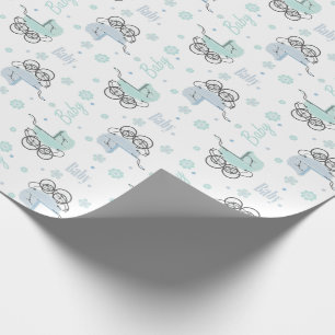 Cadeau Papier d'emballage vert bleu et en bon état de