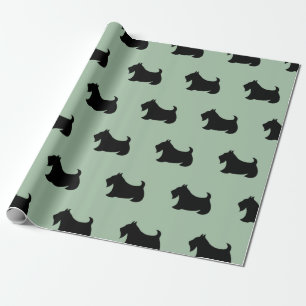 Cadeau Papier d'emballage vert Scottish Terrier