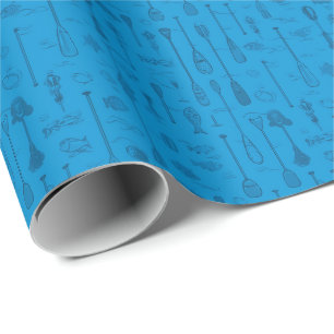 Cadeau Papier d'emballage Vie Lacustre - Bleu sur Bleu