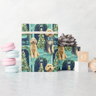 Cadeau Papier d'emballage Vignette Goldendoodle de Noël
