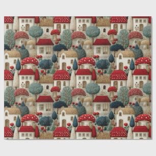 Cadeau Papier d'emballage  Village de campagne au point d