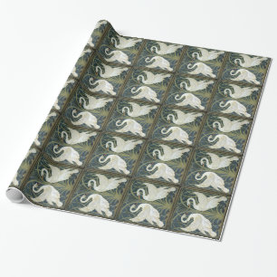 Cadeau Papier d'emballage vintage de cygnes de William