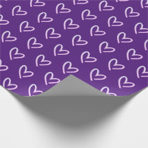 Papier d'emballage violet Cœur d'amour