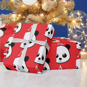 Cadeau Papier d'emballage Visage de Panda Sourire – Monog