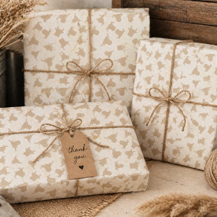 Cadeau Papier d'emballage western silhouette de tête de v