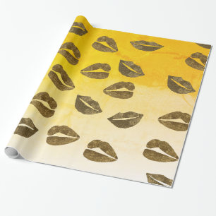 Cadeau Papier d'enlèvement des lèvres d'huile d'or