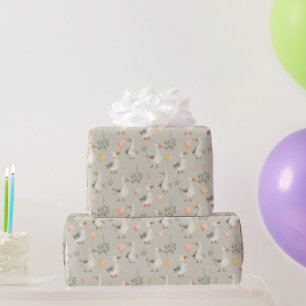Cadeau Papier d'enlèvement d'oies d'aquarelle mignonne Ro