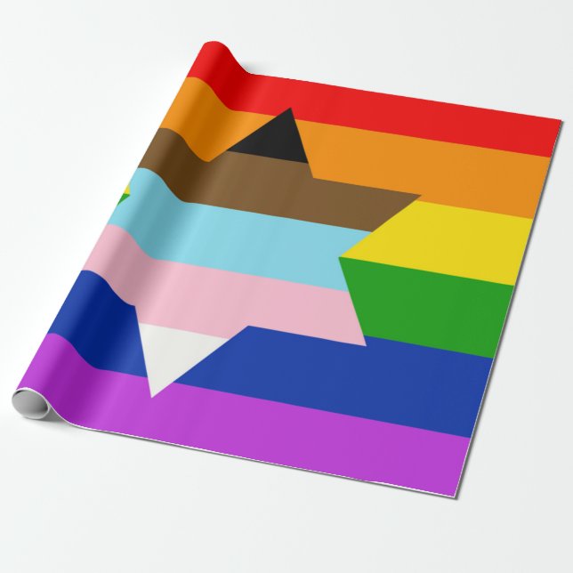 Cadeau Papier d'enrobage à drapeau de pont plus large (Déroulé)