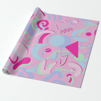 Cadeau Papier d'enrobage Abstrait aux gribouillages rose 