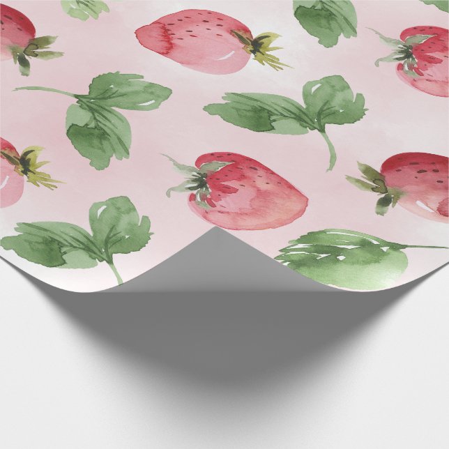 Cadeau Papier d'enrobage aux fraises roses (Coin)