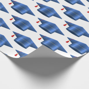 Cadeau Papier d'enrobage bleu Tassle Cap Graduation