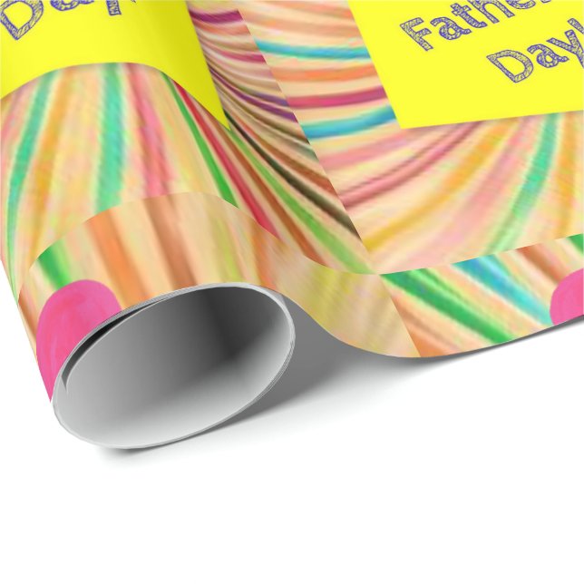 Cadeau Papier d'enrobage de fêtes des pères (Coin rond)