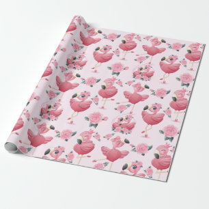 Cadeau Papier d'enrobage de Flamant rose