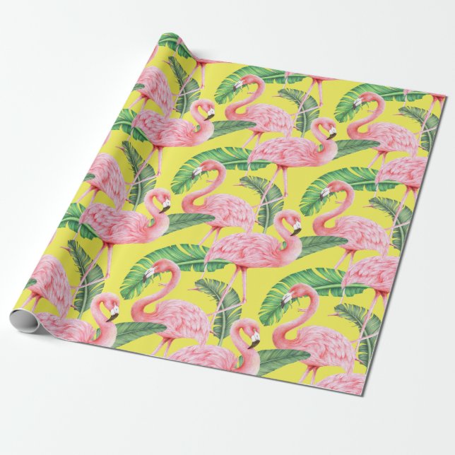 Cadeau Papier d'enrobage de Flamant rose (Déroulé)