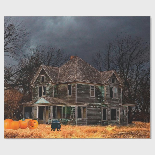 Cadeau Papier d'enrobage de maison hanté (Plat)