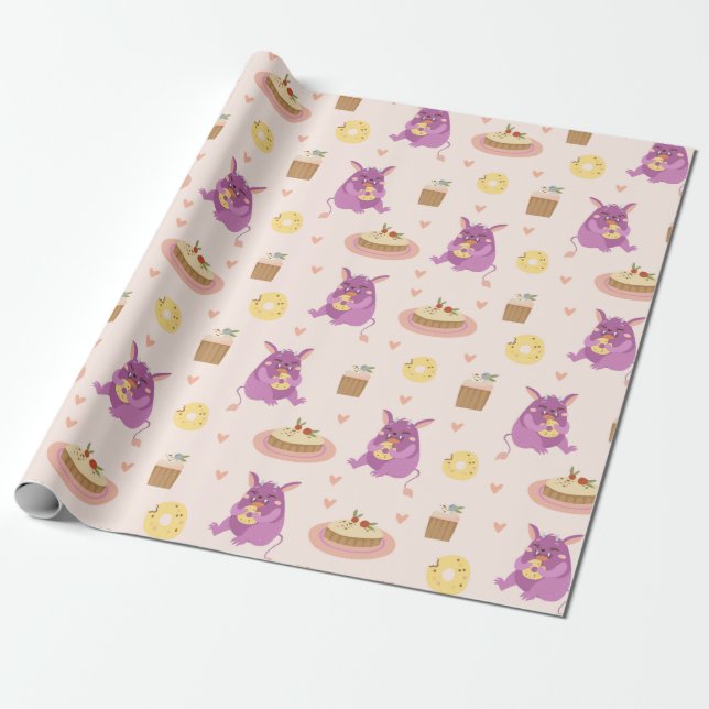 Cadeau Papier d'enrobage de monstres de collation (Déroulé)