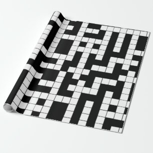 Cadeau Papier d'enrobage de mot croisé noir et blanc