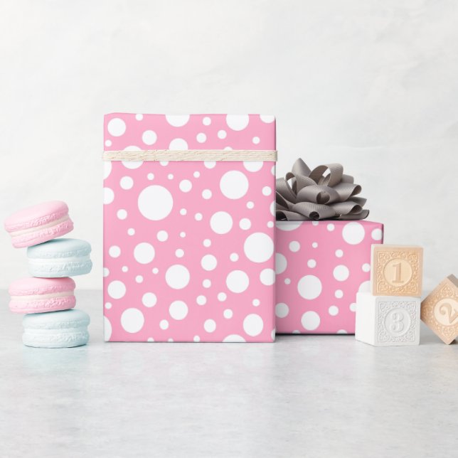 Cadeau Papier d'enrobage de points roses (Baby Shower)