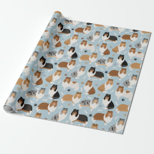 Cadeau Papier d'enrobage des pattes et des os de collie r