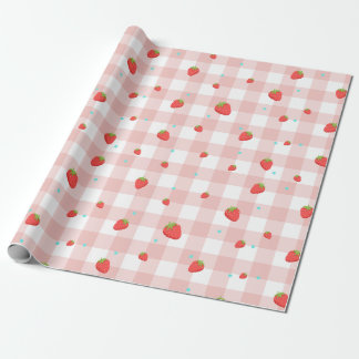 Cadeau Papier d'enrobage En vichy fraise