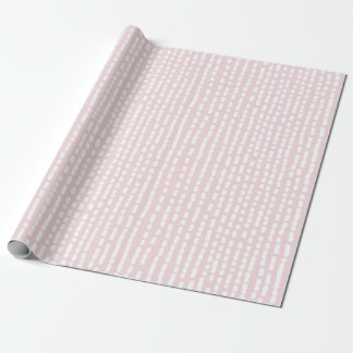 Cadeau Papier d'enrobage géométrique rose et blanc à poin