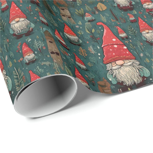 Cadeau Papier d'enrobage Gnomes (Coin rond)
