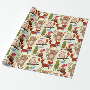 Cadeau Papier d'enrobage mignon des critères forestiers