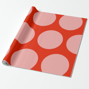 Cadeau Papier d'enrobage Motif avec points roses rétro