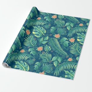 Cadeau Papier d'enrobage Motif de feuillage tropical